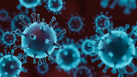 Illustration of coronavirus on a molecular level