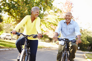 couples enjoying bicycle ride