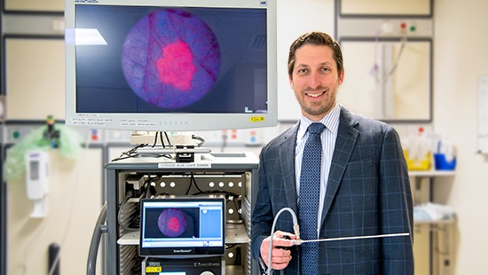 Dr. Dickstein with the Blue Light Cystoscopy technology.