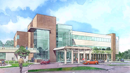 A rendering of the Tate Cancer Center.