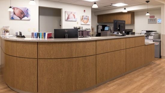 Front desk of the Birthing Center