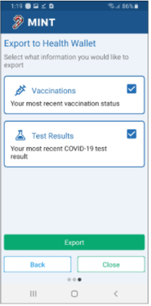Exporting Your Vaccination Record fourth step