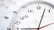 Clock overlaid on a calendar