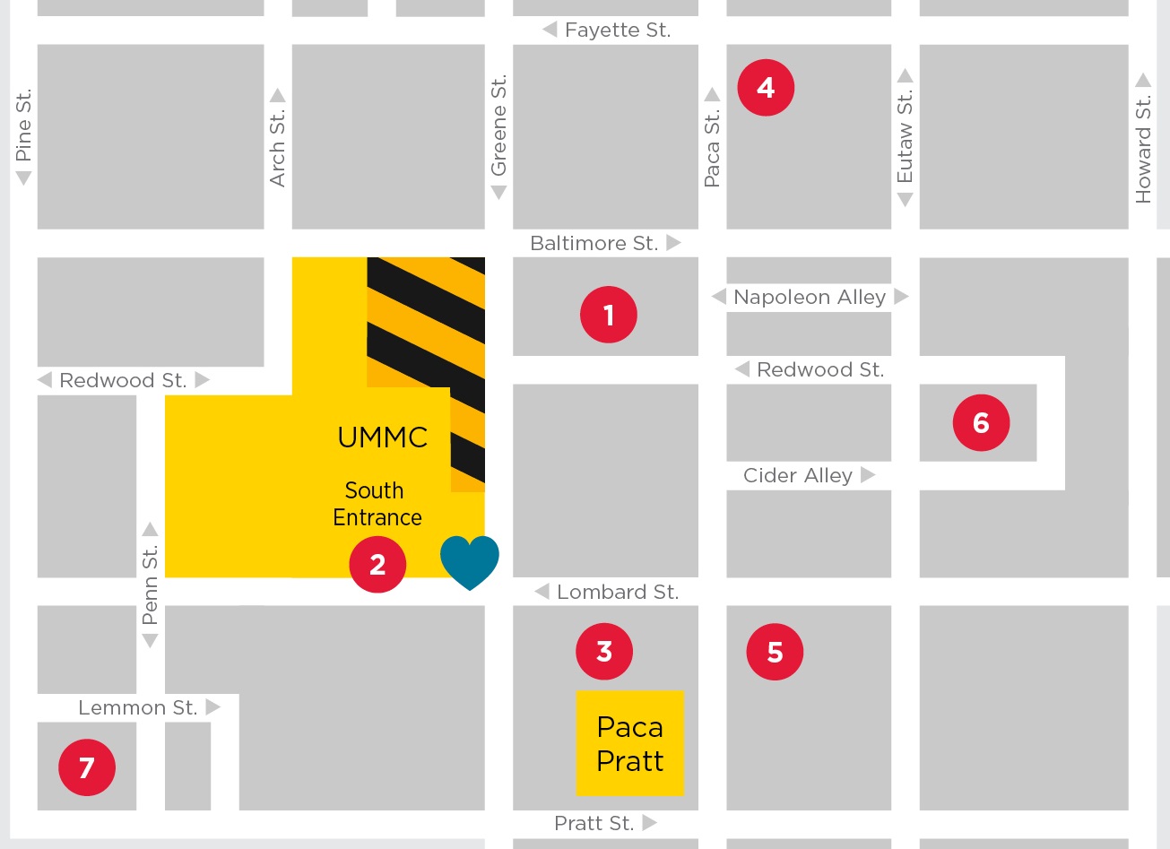 Parking Map Downtown Campus
