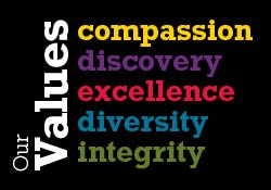 Our Values compassion, discovery, excellence, diversity and integrity