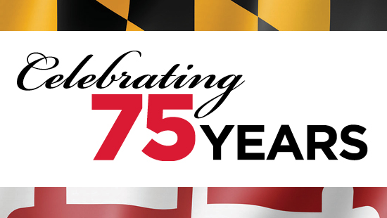 A graphic that reads, celebrating 75 years.