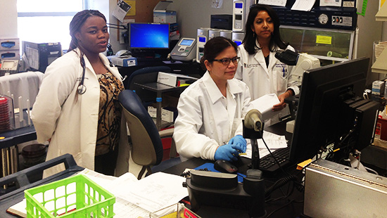 University of Maryland Infectious Diseases fellows in the research lab