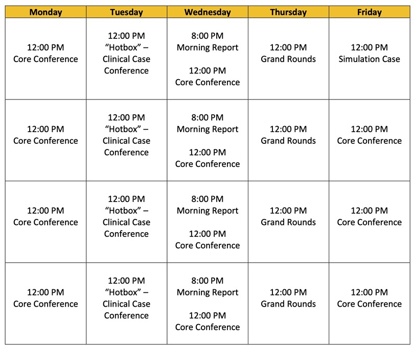 Sample Conference Calendar