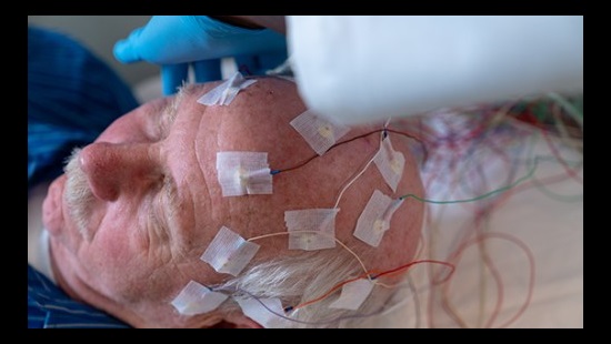 Person undergoing EEG monitoring