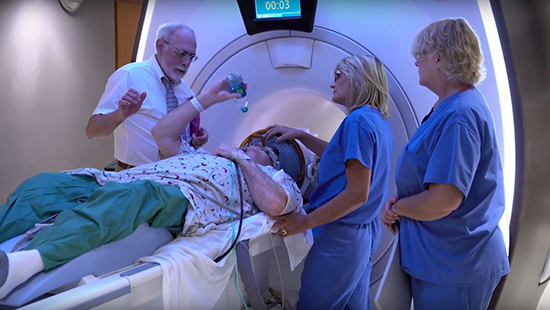 Essential Tremor | UMMC medical staff check the effectiveness of an MRI-Guided Focused Ultrasound Treatment