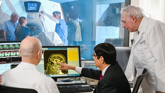 Doctors viewing focused ultrasound