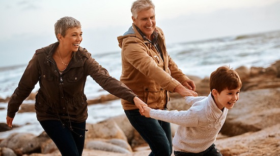 Active grandparents with grandson - time for hip replacement
