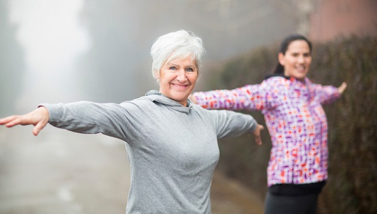 Active senior exercising - joint replacement