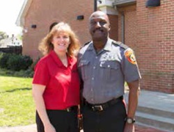 Picture of Lenox Trams, a police officer in Easton and his coworker Jill Garvey