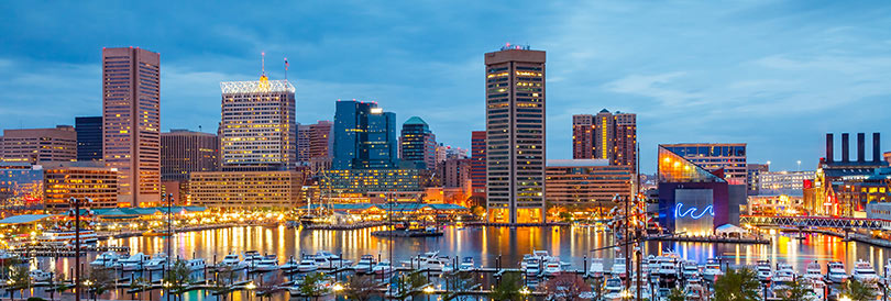 Baltimore skyline from Federal Hill, overlooking the harbor