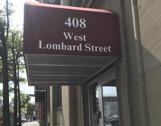 Awning for 408 West Lombard Street - Campus Health