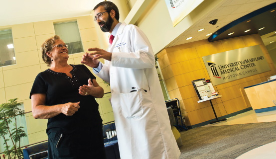 Diabetes doctor talking to patient at UMMC Midtown