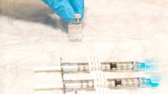 Vial of the Pfizer COVID vaccine