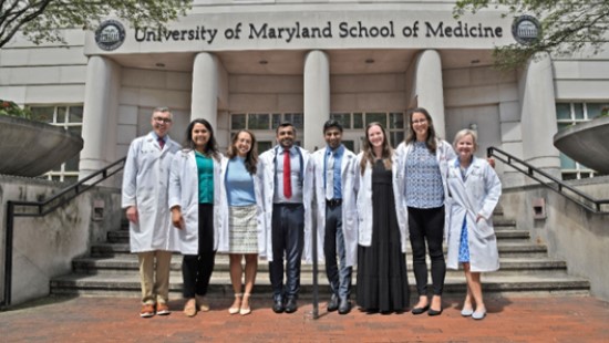 The UM General Surgery Class of 2024 poses with department leadership.