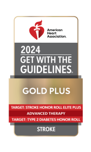 A "Get With The Guidelines: Gold Plus" award from the American Heart Association recognizing stroke procedures at the University of Maryland Medical Center.